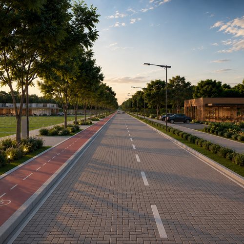 Ciclovia e vias arborizadas do Reserva Salomão
